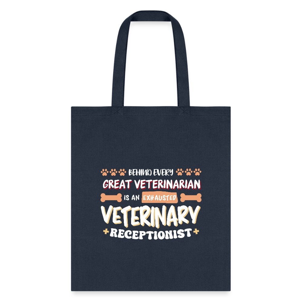 Exhausted Veterinary Receptionist Cotton Tote Bag - Vet Staff Gift