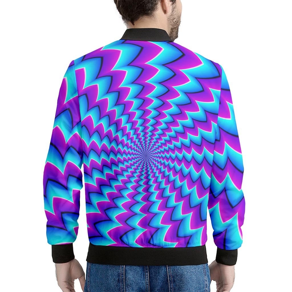 Blue Dizzy Moving Optical Illusion Men's Bomber Jacket