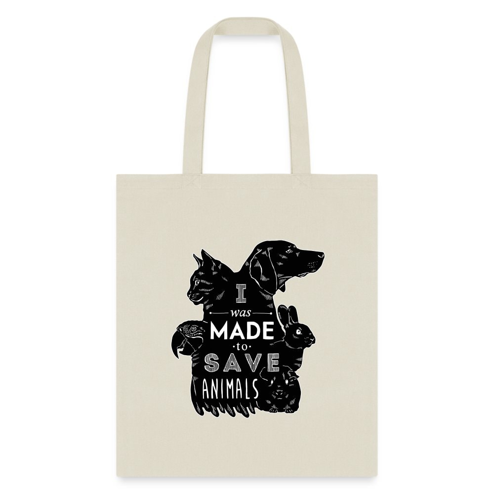 Veterinary I Was Made to Save Animals Black Cotton Tote Bag