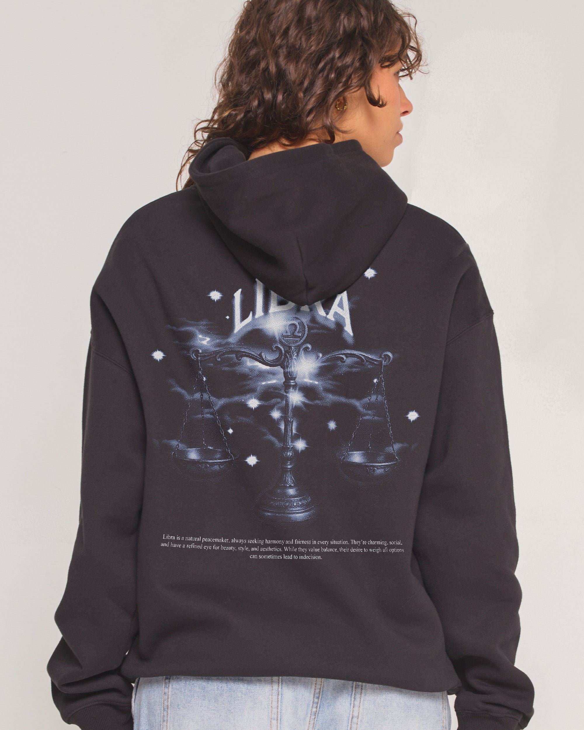 The Libra Hoodie - Premium Unisex Graphic Hoodie 90s Boxy Fit Cotton Polyester