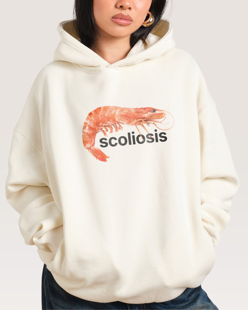 Scoliosis Hoodie Premium Unisex Graphic 90s Boxy Fit Cotton Polyester