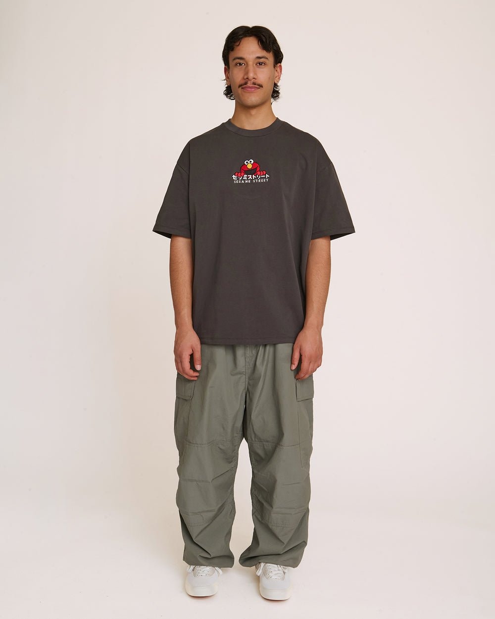Elmo Tokyo Oversized Embroidered Tee Sesame Street Unisex 100% Combed Cotton