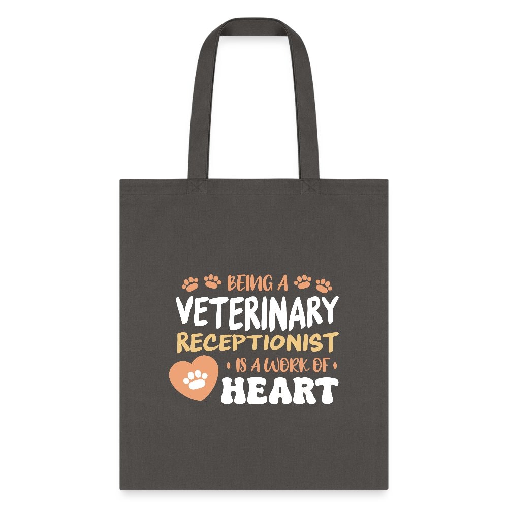 Veterinary Receptionist Work of Heart Cotton Tote Bag - Vet Staff Gift