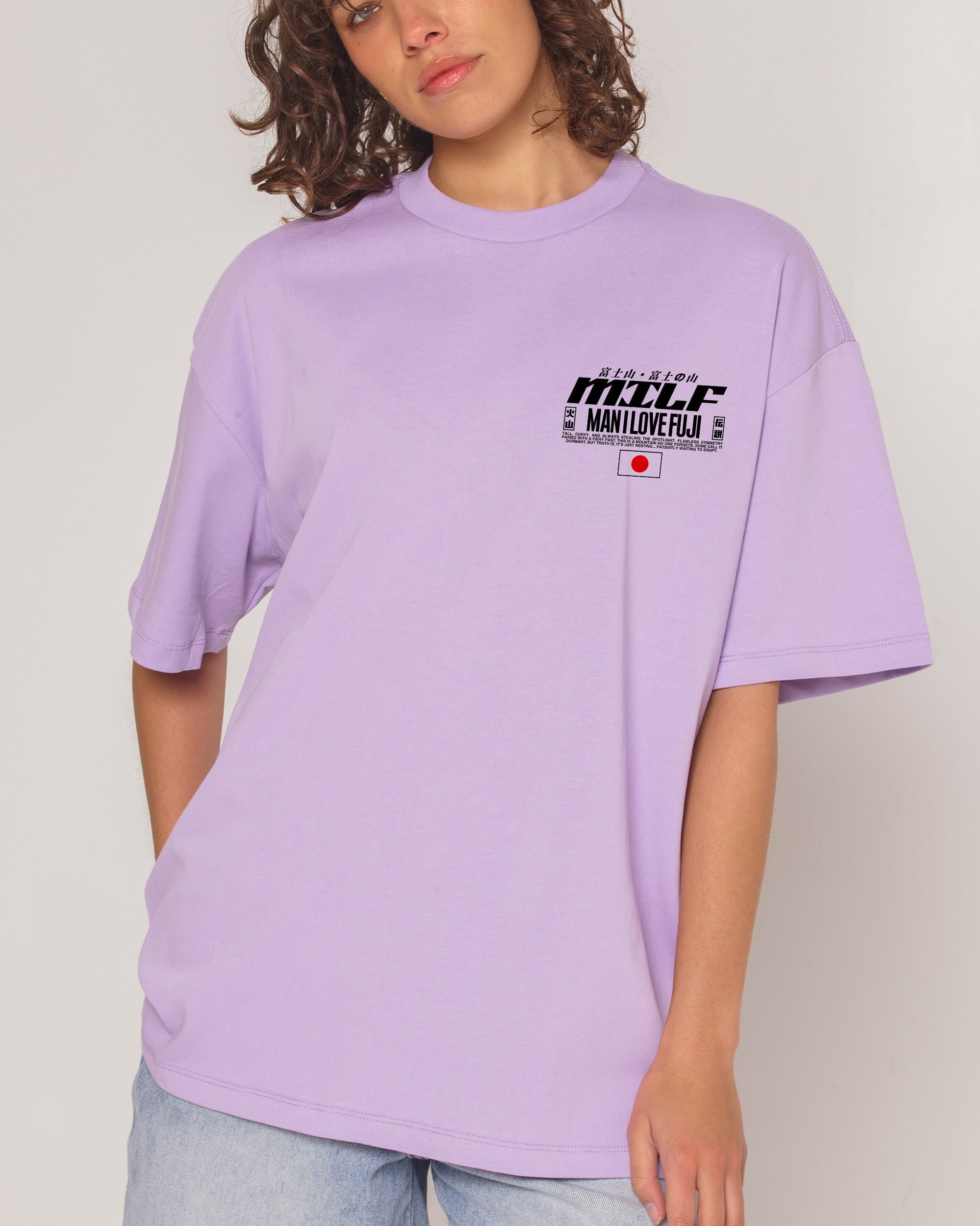 MILF Fuji Oversized Graphic Tee - Unisex 90s Boxy Fit 100% Combed Cotton 275gsm