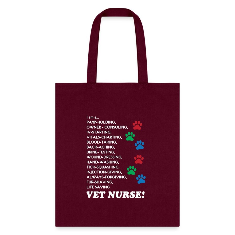 I Am a Vet Nurse Cotton Tote Bag - Durable Reusable Shopping Tote
