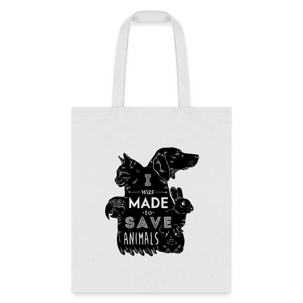 Veterinary I Was Made to Save Animals Black Cotton Tote Bag