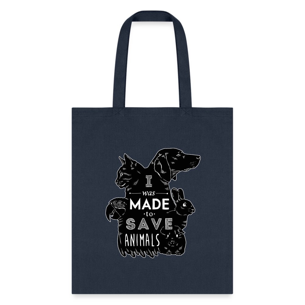 Veterinary I Was Made to Save Animals Black Cotton Tote Bag