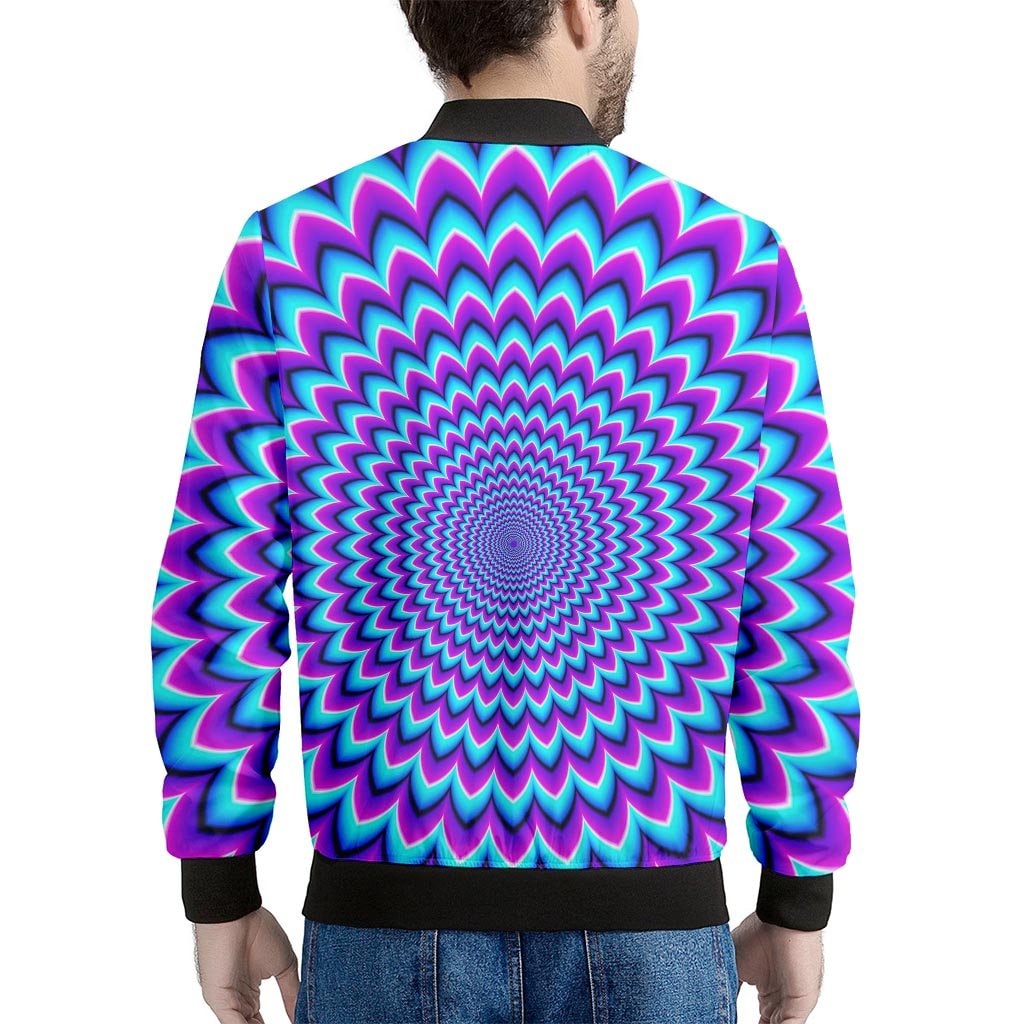Blue Expansion Moving Optical Illusion Men's Bomber Jacket