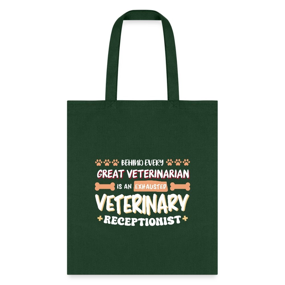 Exhausted Veterinary Receptionist Cotton Tote Bag - Vet Staff Gift