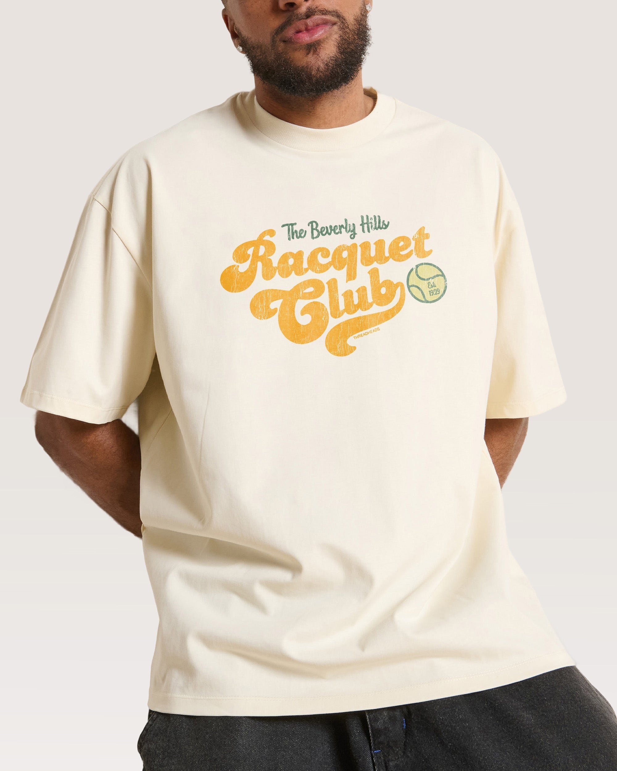 Beverly Hills Racquet Club Oversized Graphic Tee - Unisex 100% Combed Cotton Heavyweight
